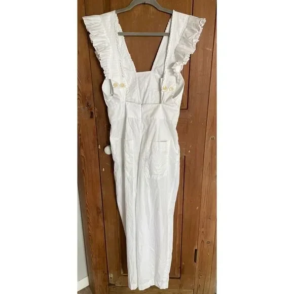 Tibi crisp White Ruffled Jumpsuit